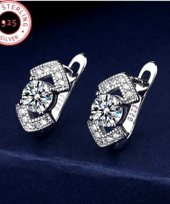 Silver Crystal Earrings with cirkonije