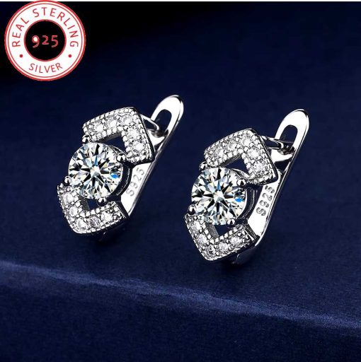 Silver Crystal Earrings with cirkonije