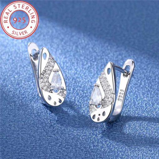 Silver Crystal Earrings with cirkonije
