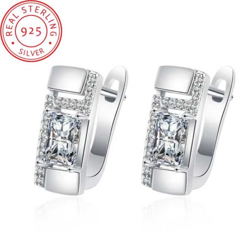 Silver Earrings big zirconia