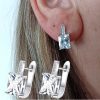 Silver Crystal Earrings with cirkonije
