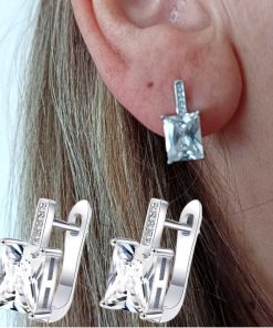 Silver Crystal Earrings with cirkonije