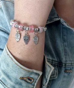 Silver fashion bracelet: 3 owls (ZK8) - Image 3