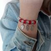 bracelet 3 owls red