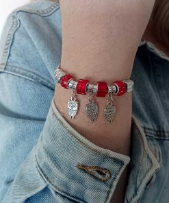 bracelet 3 owls red