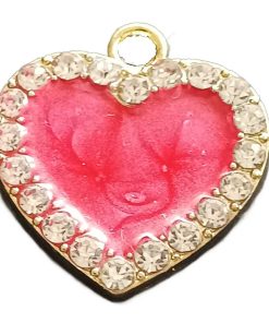 Gold crystal pendant: heart with zircon. - Image 4