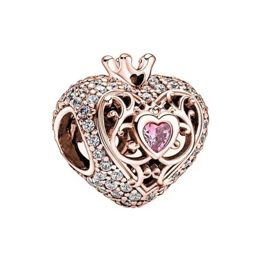 Crystal pendant heart with crown