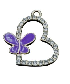 Pendant heart with butterfly