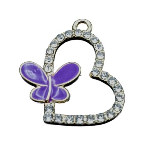Pendant heart with butterfly