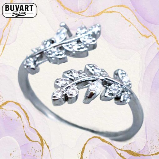 Silver crystal ring