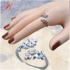 Silver crystal ring