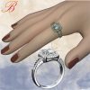 Silver crystal ring