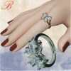 Silver ring with zircons