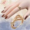 Gold crystal ring zircon