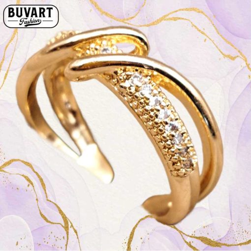 Gold crystal ring