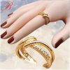 Gold crystal ring