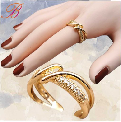 Gold crystal ring