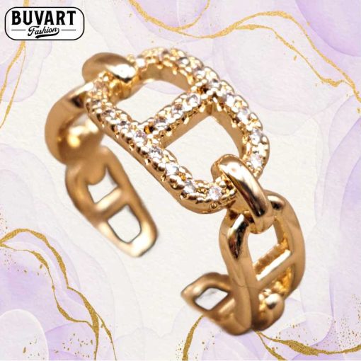 Gold crystal ring