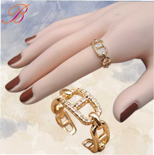 Gold crystal ring