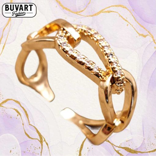 Gold crystal ring