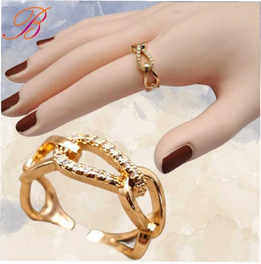 Gold crystal ring