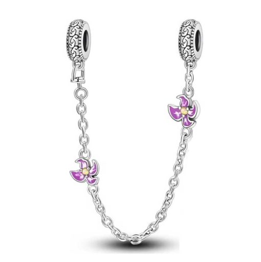 Safety chain flowers in pink