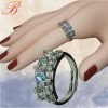 Crystal silver ring with žirom