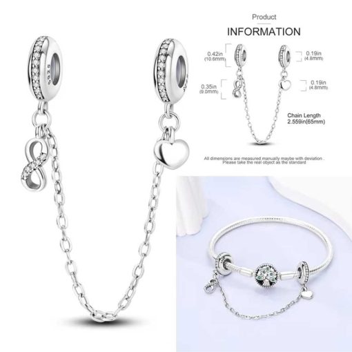 Pandora style Safety chain endless love.