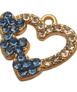 Gold crystal pendant blue