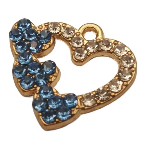 Gold crystal pendant blue