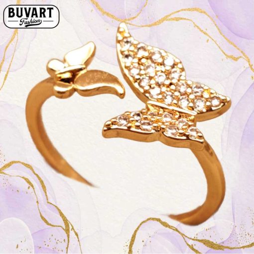 Gold crystal ring
