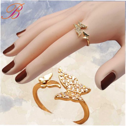 Gold crystal ring