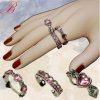 3 rings pink zircons