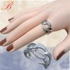 Silver crystal ring