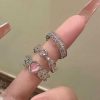 3 rings pink zircons