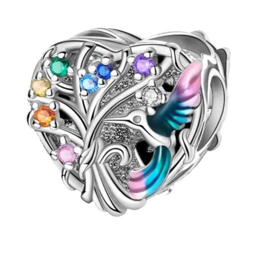 Pendant heart & bird