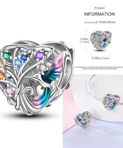 Pendant heart & bird