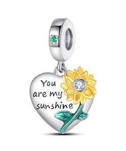 Pendant heart sunflower