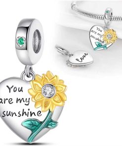 Pendant heart sunflower
