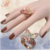 Rose gold Max ring: Flower and butterfly