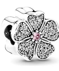 Crystal heart with pink zircon