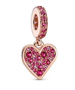 Pendant pink crystal heart