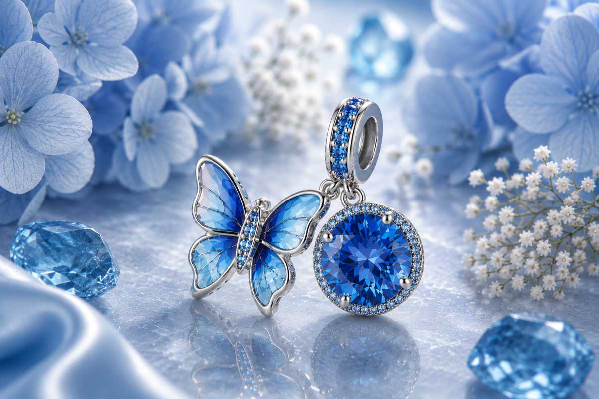 Blue butterfly & blue zircon - Symbolism