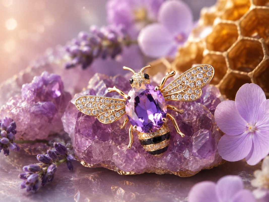Bee + Purple Zircon - symbolism: