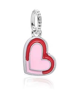 Pendant red pink heart