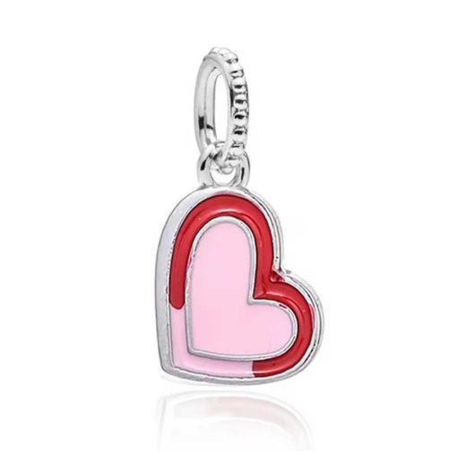 Pendant red pink heart