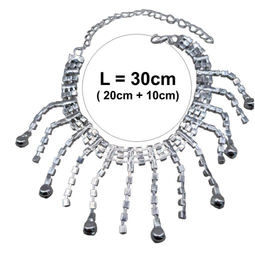 Silver crystal Ankle chain zircons