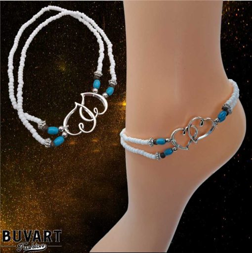 Elastic Ankle Chain 2 hearts