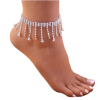 Silver crystal Ankle chain zircons