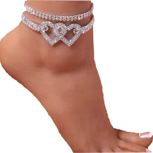 Silver crystal Ankle chain